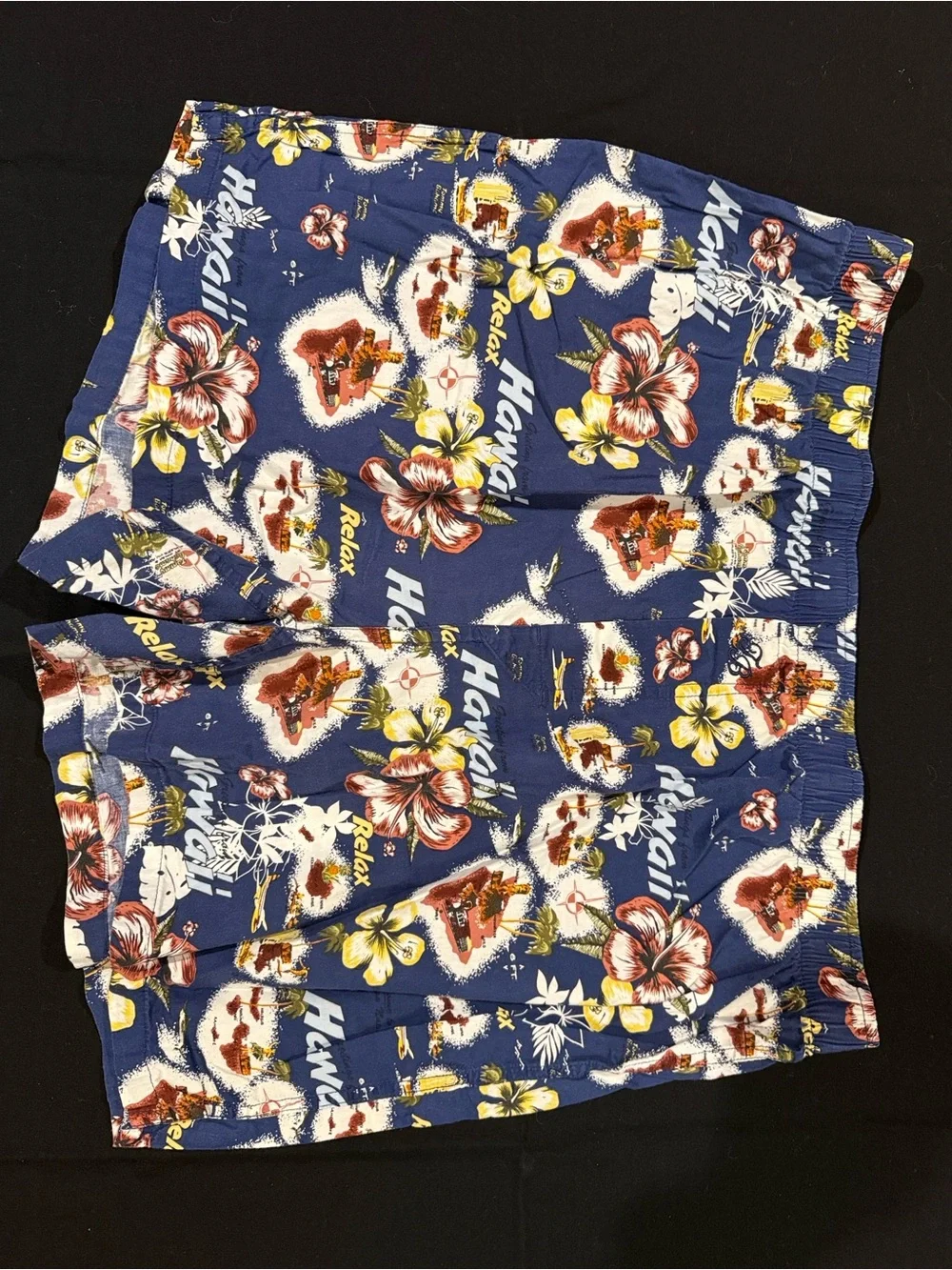 Tommy Bahama Navy Floral Boxers with Yellow & Red Accents